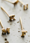 Gold letter studs