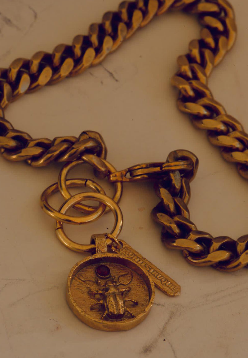 Scarab Cuban Bracelet